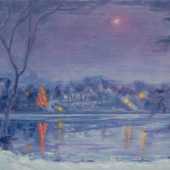 Winter Evening on Lake L'Homme Dieu